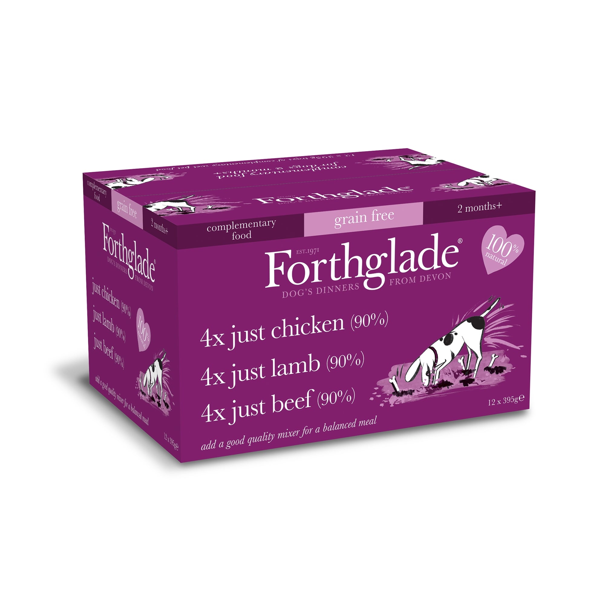 Forthglade Natural Grain Free Complementary Wet Dog Food Just 90